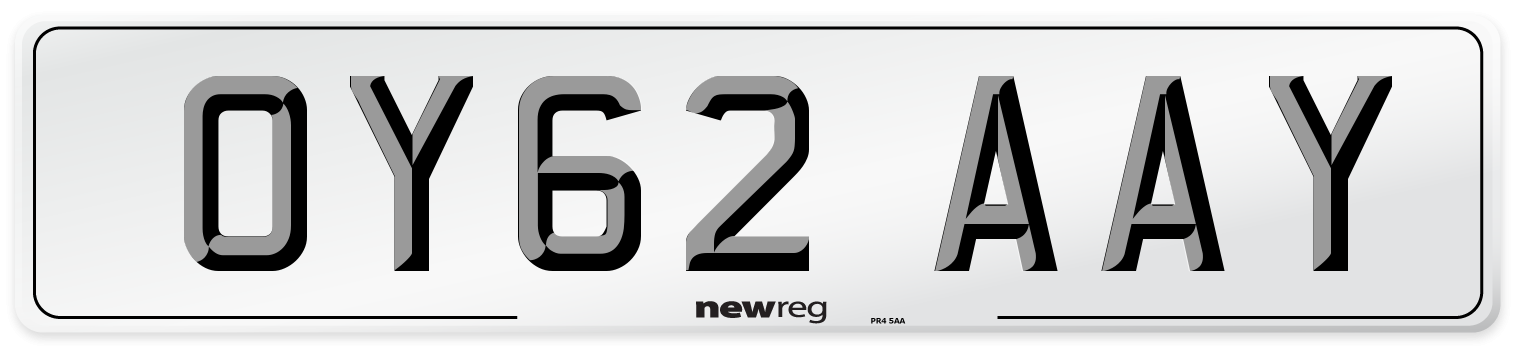 OY62 AAY Number Plate from New Reg